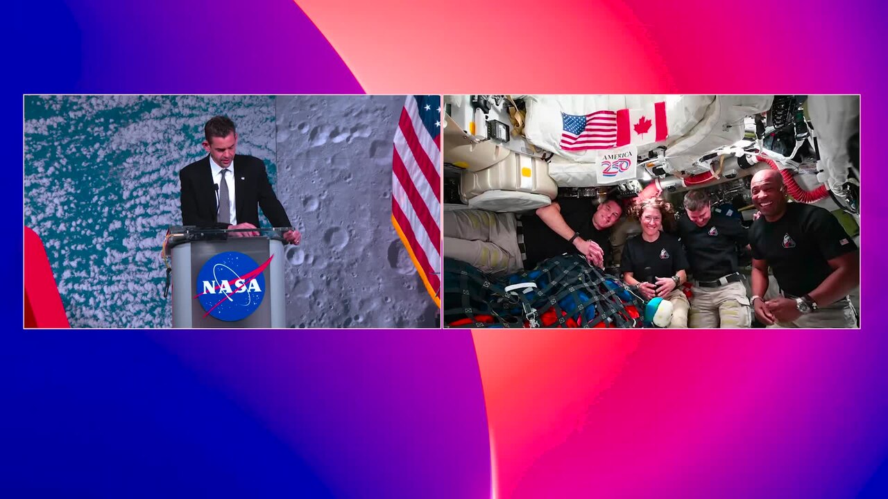 NASA astronauts Reid Wiseman, Victor Glover, Christina Koch, and CSA (Canadian Space Agency) astronaut Jeremy Hansen spoke with NASA Administrator Jared Isaacman to discuss their mission so far. The c