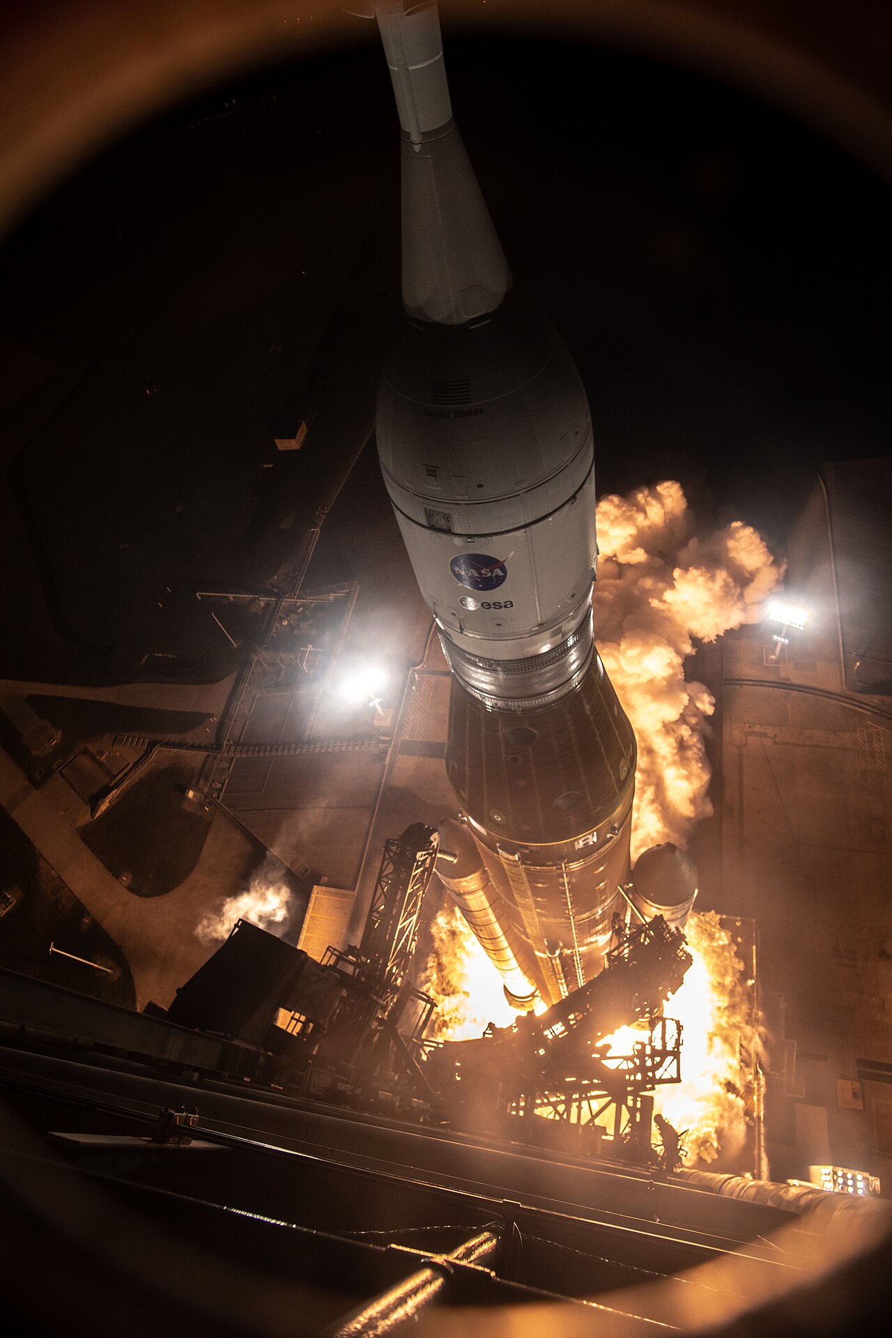 Liftoff! NASA’s Space Launch System carrying the Orion spacecraft lifts off the pad at Launch Complex 39B at the agency’s Kennedy Space Center in Florida at 1:47 a.m. EST on Nov. 16, 2022 in this came