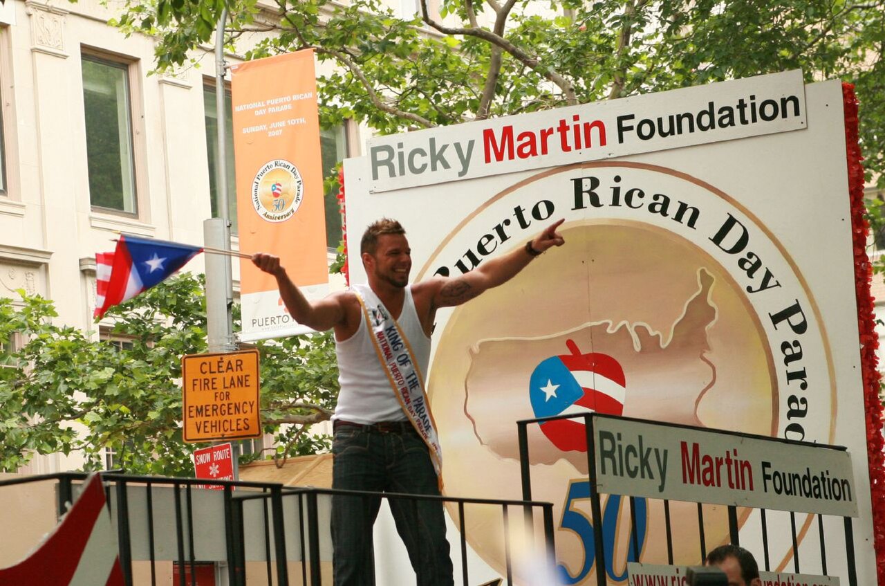 Ricky Martin at the National Puerto Rican Day Parade in New York City, New York.