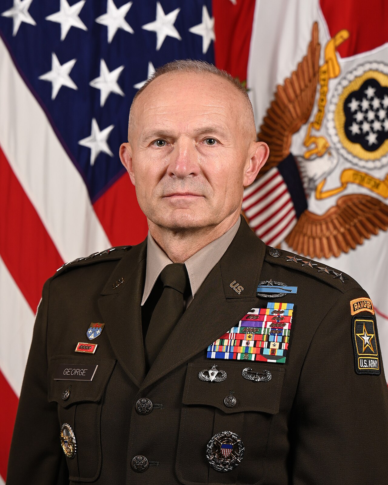 U.S. Army Gen Randy A. George, 41st. Chief of Staff for the Army, poses for his official portrait in the Army portrait studio at the Pentagon in Arlington, Va., Oct.03, 2023. (U.S. Army photo by Will