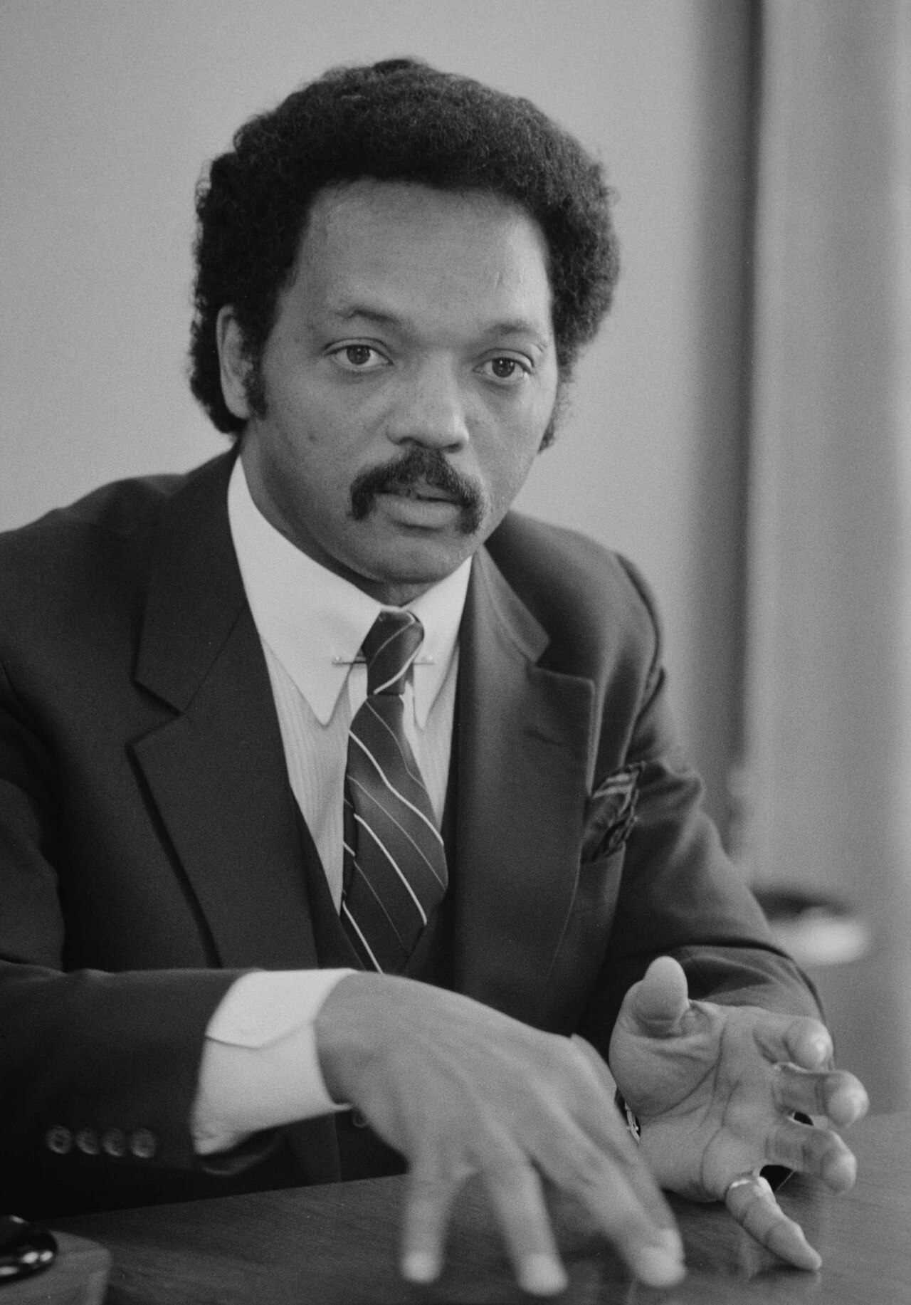 Jesse Jackson speaking during an interview in July 1, 1983.