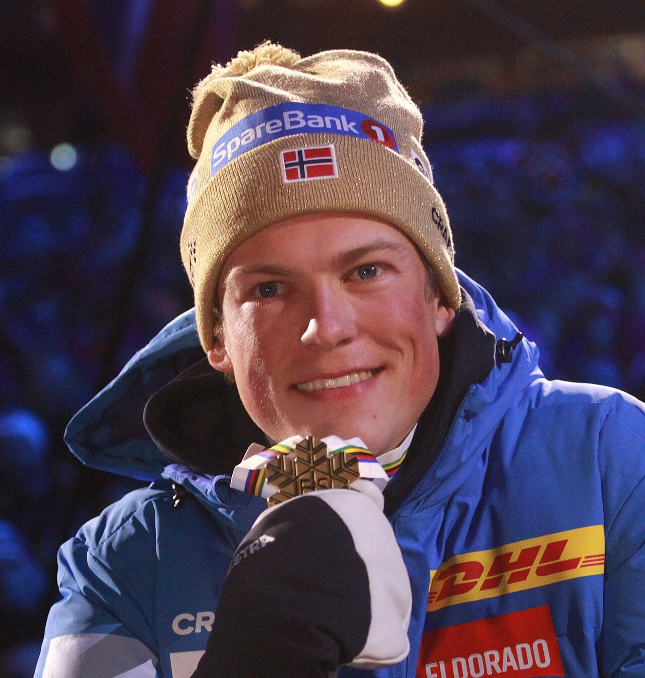 Trondheim 2025 CC Sprint men podium. Johannes Høsflot Klæbo (NOR)