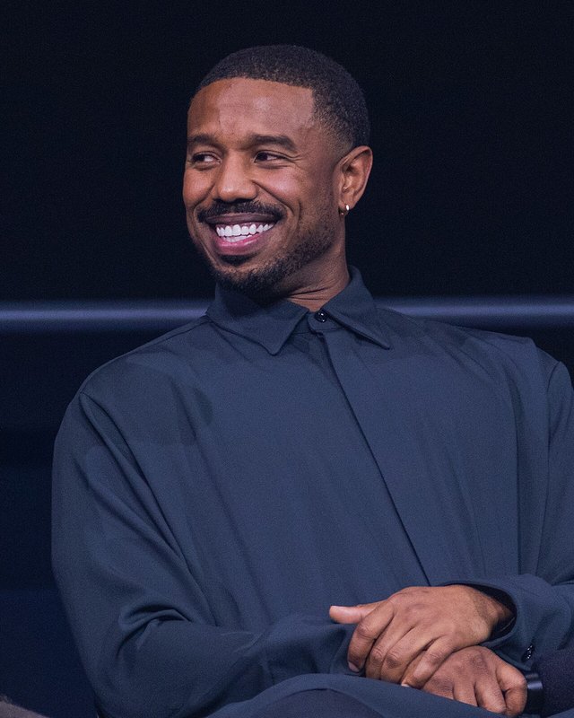 Michael B. Jordan at a Q&amp;A for Sinners in Los Angeles, California