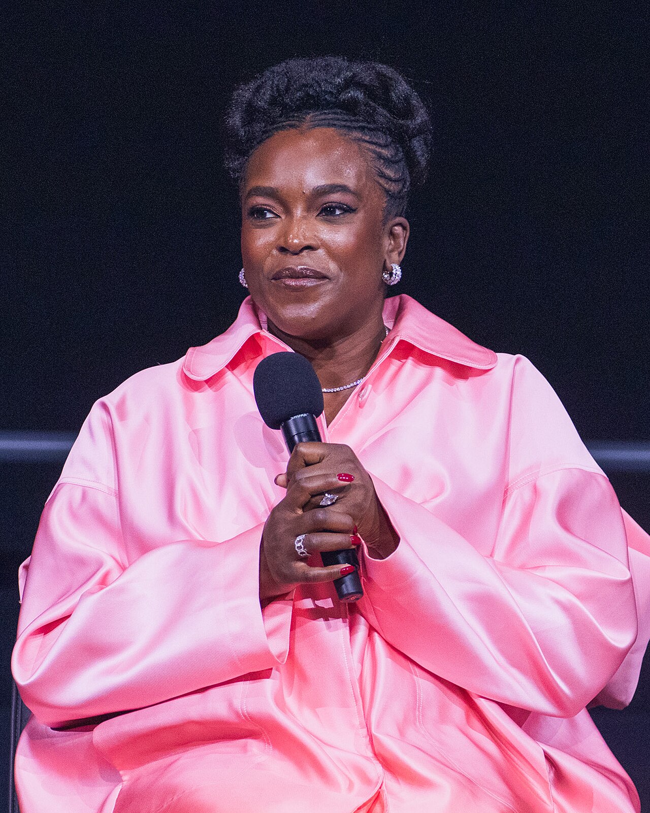 Wunmi Mosaku at a Q&amp;A for Sinners in Los Angeles, California
