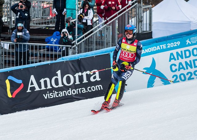 FIS Alpine Skiing World Cup on the Avet slope in Soldeu, Grandvalira, 18 March 2023 – Women's Slalom, 1st run
Mikaela Shiffrin (USA) after the finish