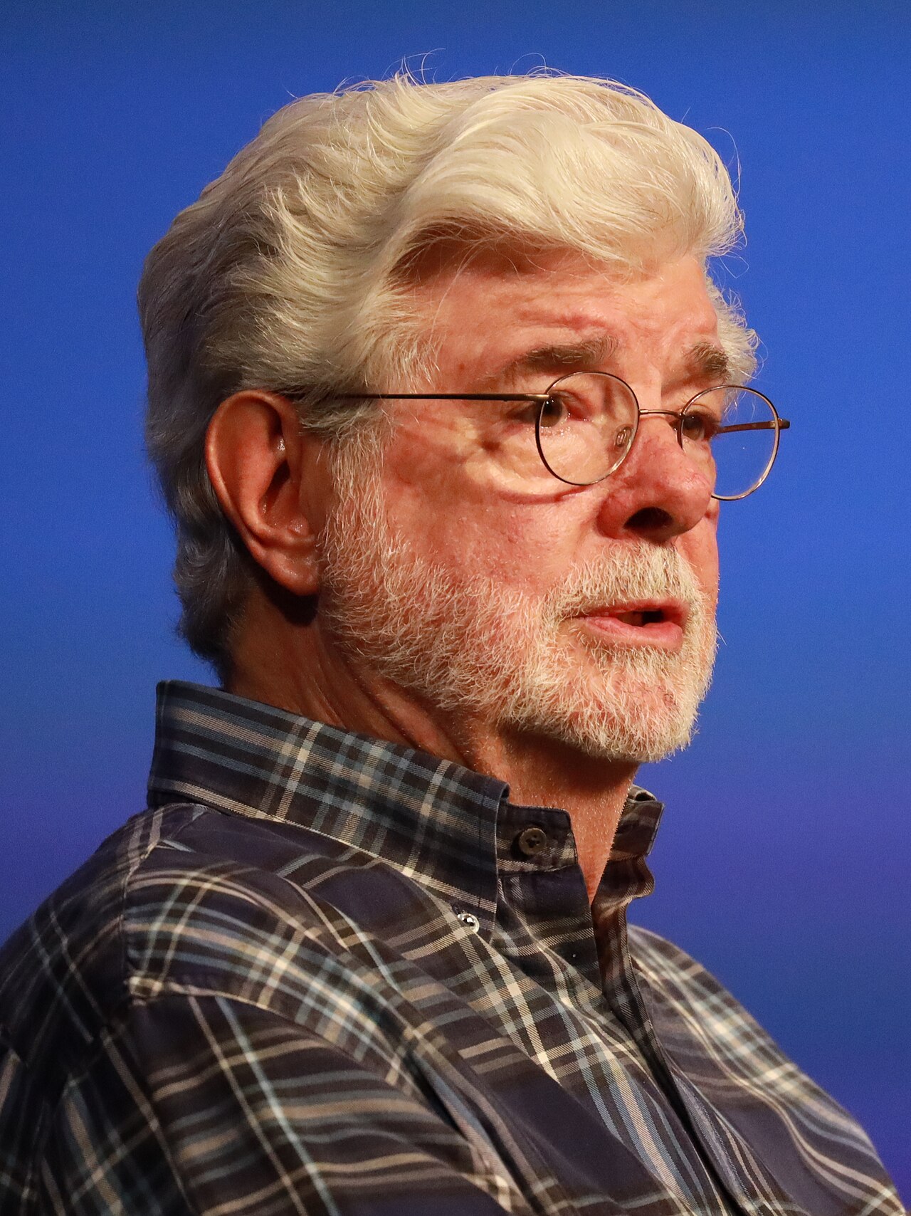 George Lucas at the 2024 Cannes Film Festival, during the session "An encounter with George Lucas".