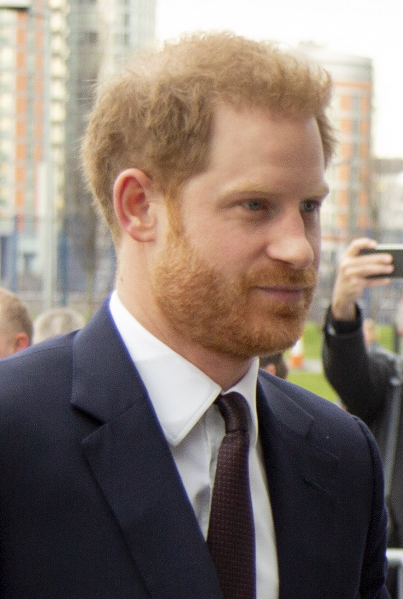 Prince Harry arrives at the UK-Africa Investment Summit in London, 20 January 2020, welcomed by the Minister for Africa, Andrew Stephenson. Picture DFID/Michael Hughes
